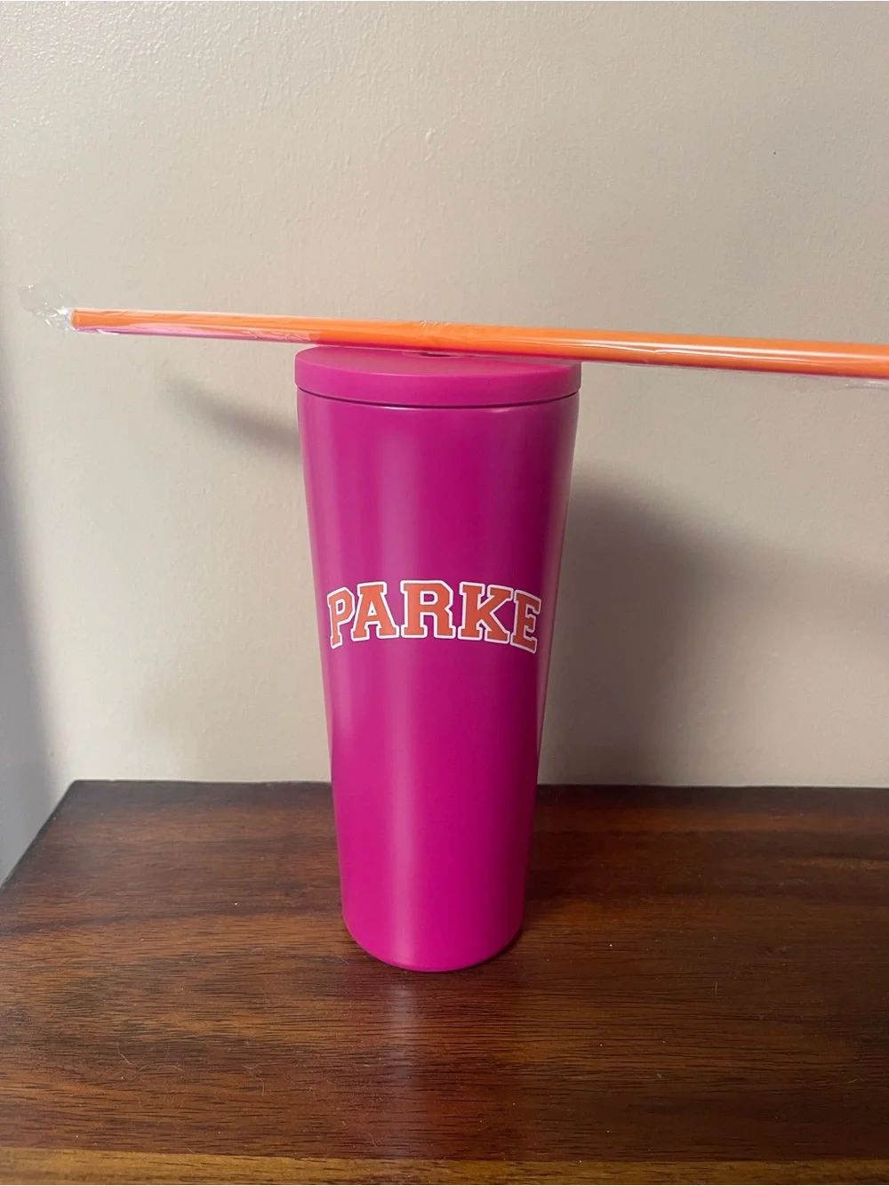 Parke x Dunkin Hot Pink Stainless Travel Tumbler